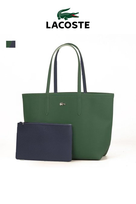 شنطة - Lacoste دوبل فيس / مقاس لارج - اخضر / كحلي <br> <span class='text-color-warm'>نفدت الكمية</span>